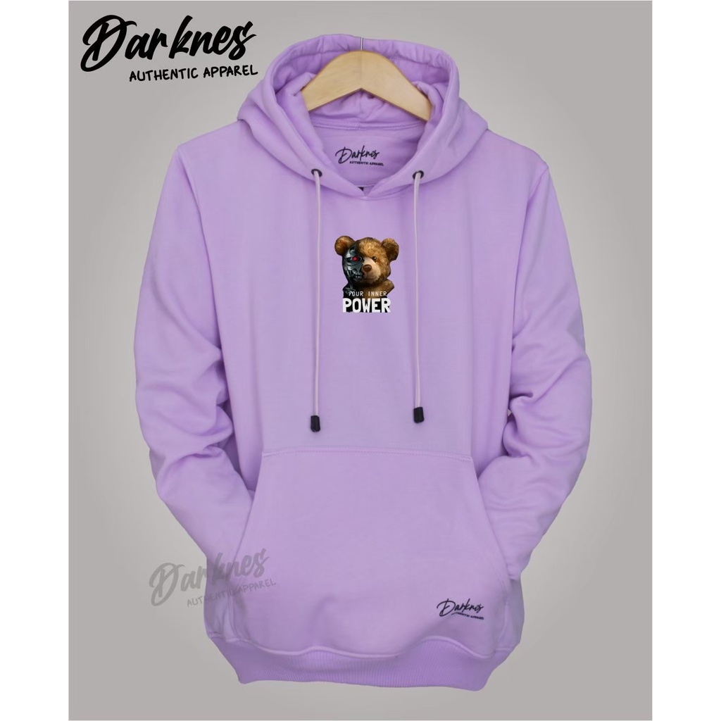 Jaket cowo premium bahan tebel original Drakness [BAYAR DITEMPAT] warna lilac list INER POWER sweater pria dan wanita terbaru keren gaya distro M L XL XXL