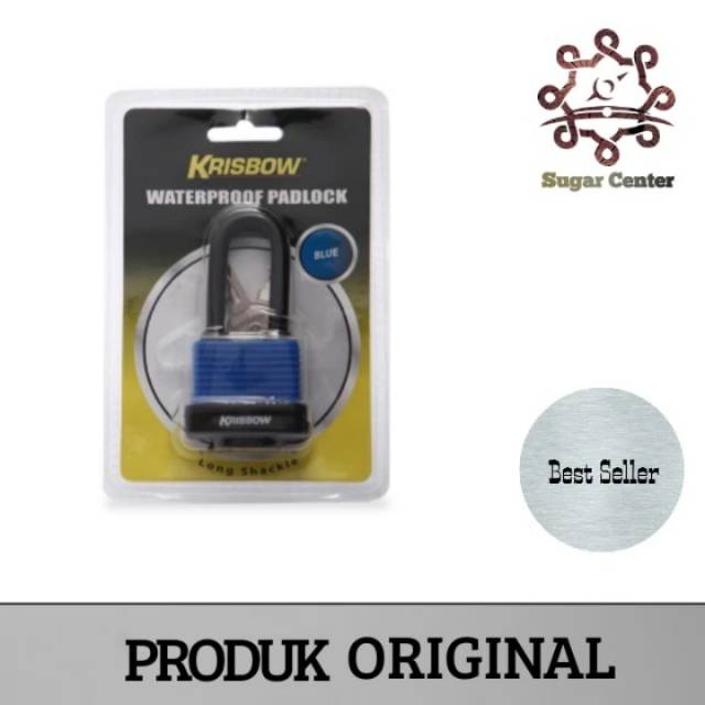 Krisbow Gembok Tahan Air - Gembok Pagar - Gembok Gudang 40 Mm - Biru