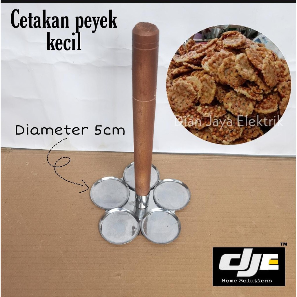 CETAKAN PEYEK BULAT  5 PCS GAGANG KAYU 5CM 8CM