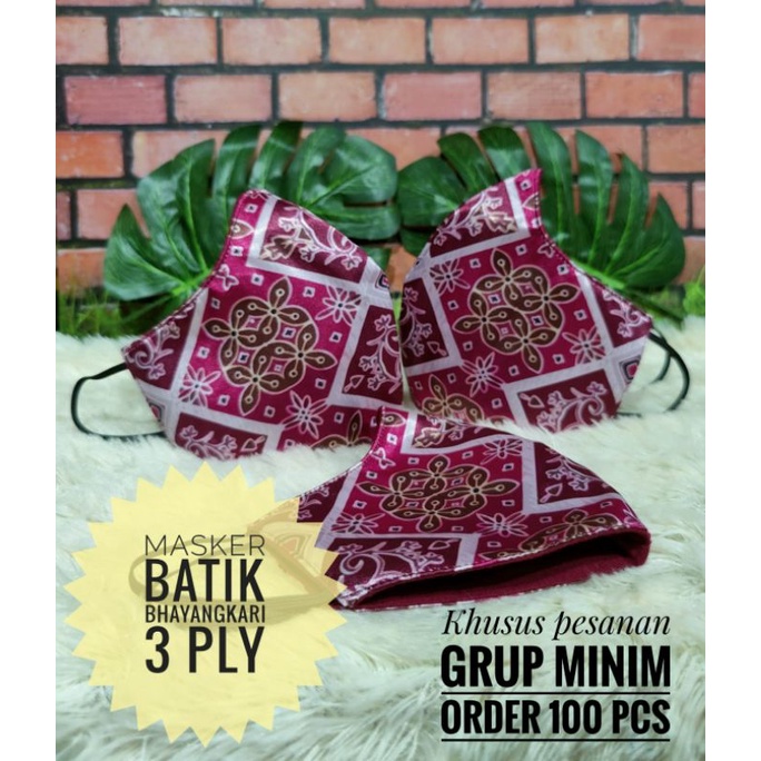 Masker batik bhayangkari pesanan grup min 100 pcs