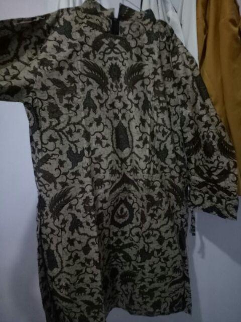 Aserehe Zigzag Tunik Jumbo Batik Mataraman Sogan Camaline Seragam Kantor Kerja