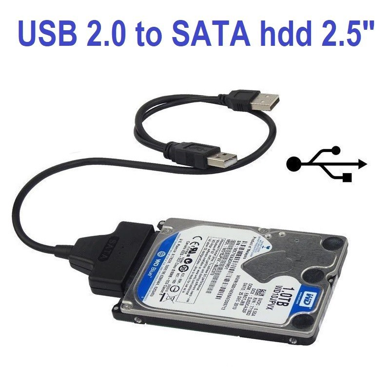 USB TO SATA 2.5in Converter USB 2.0 to Sata Kabel Data SSD HDD 2.5 in 7+15P