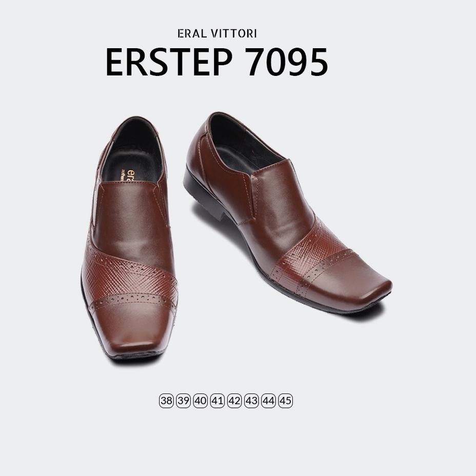 LANGSUNG KIRIM.. ERAL VITTORI - Sepatu Pantofel Pria Erstep 7095 Coklat