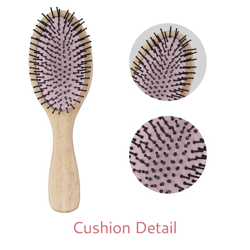 JD Wooden Fluffy Hair Combs Hair Brush-soft material Round Medium Hair brush