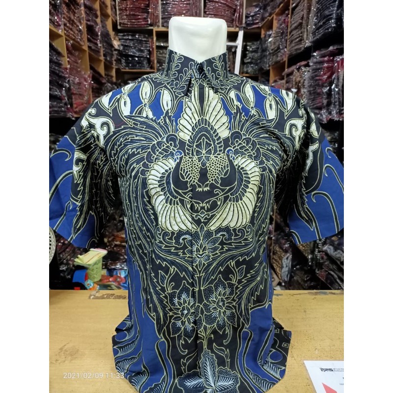 BATIK CAKRABUANA BIRU FULL FURING KATUN HALUS SRAGENAN SIZE M-XXL HIGH QUALITY