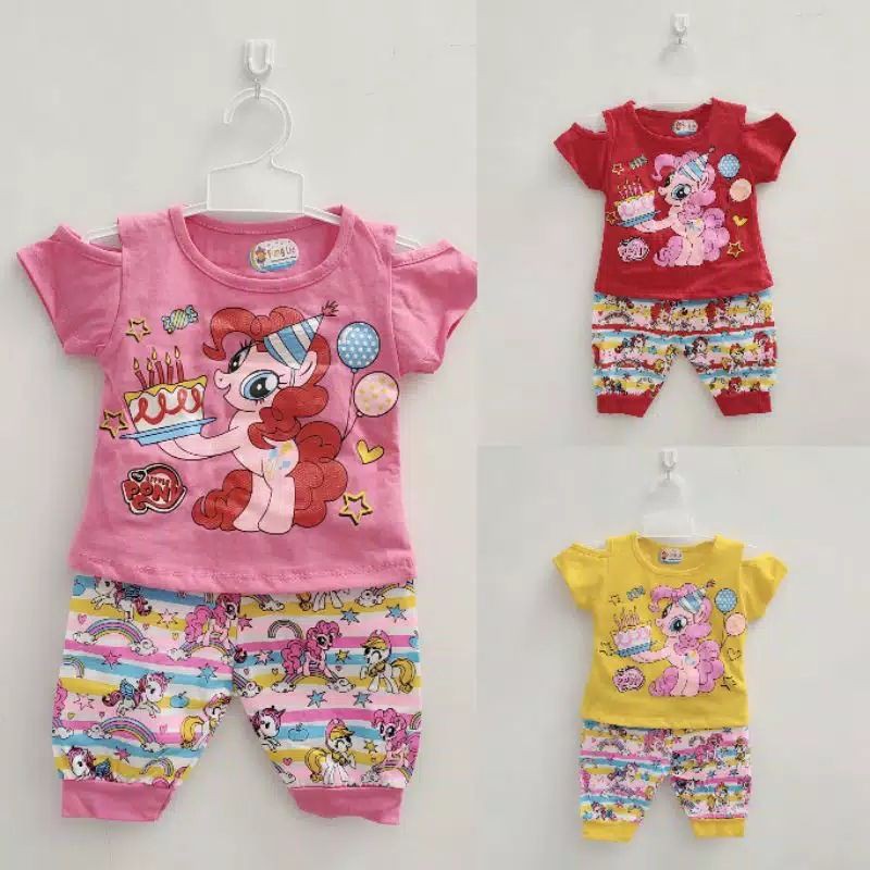 FUNGLIE Setelan baju celana joger HELLO KITTY PONNY LOL KELINCI anak perempuan cewek katun halus