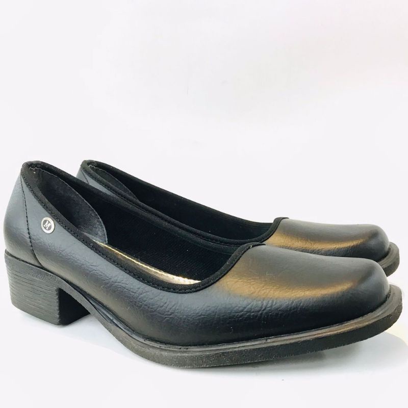 VILANDO 4001 Sepatu Pantofel Wanita Formal Perawat HAK 3 Cm Hitam & Putih