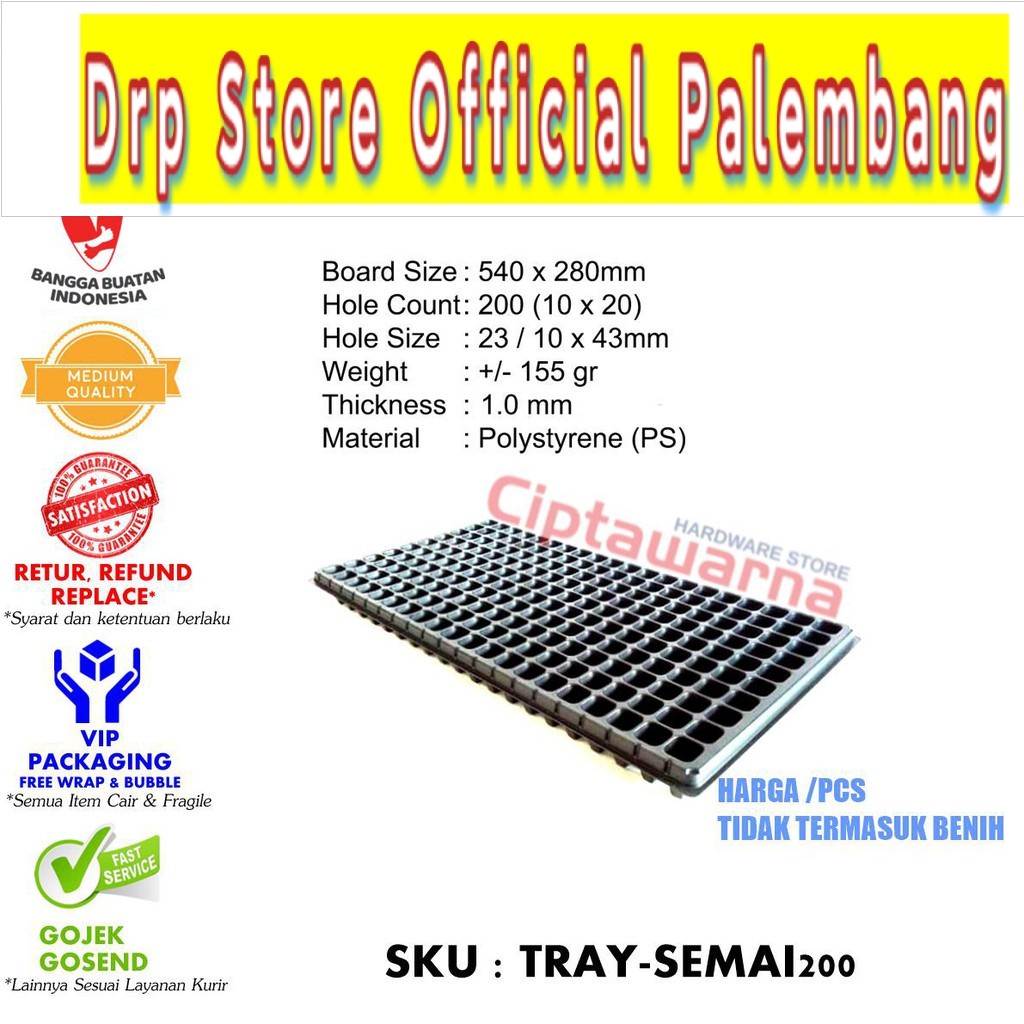 Tray Semai / Seedling Tray / Pot Semai Bibit Biji Tanaman - 200 lubang