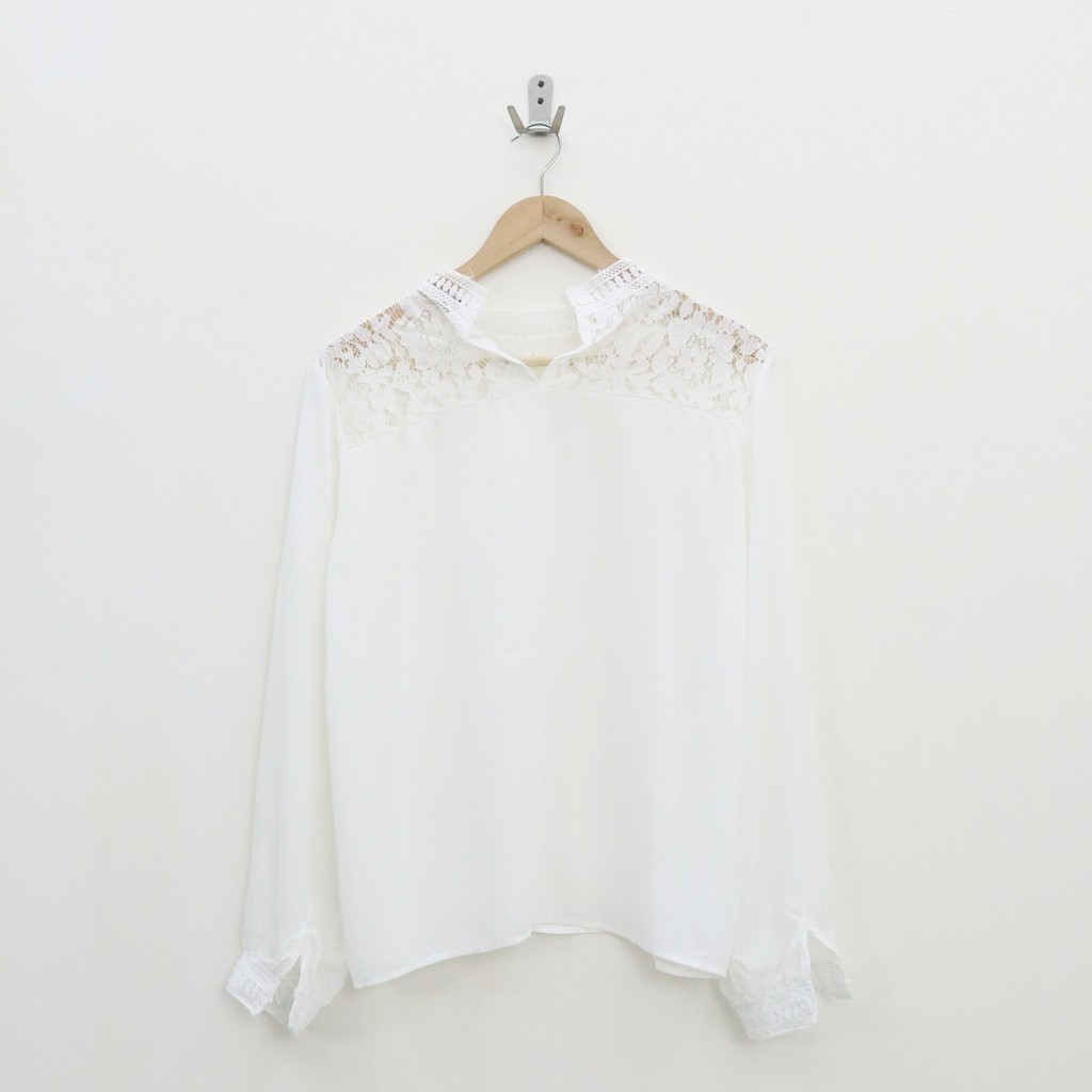 Suzu white top blouse -Thejanclothes