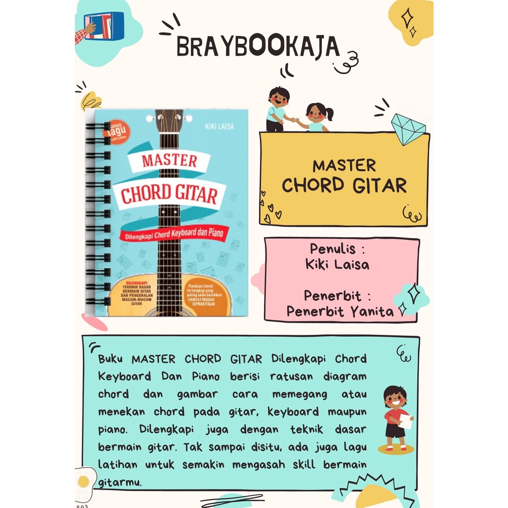 BUKU MUSIK KUNCI GITAR MASTER CHORD GITAR
