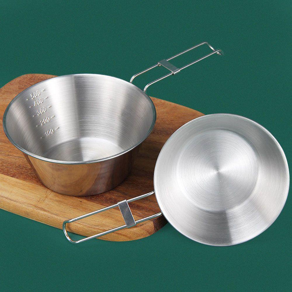 Lanfy Mangkuk Lipat Outdoor Portable Camping Untuk Perjalanan Alat Luar Ruangan Piknik Mangkuk Sup Stainless Steel Bowl
