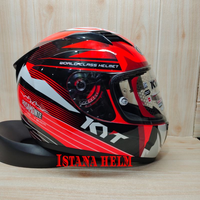 HELM KYT R-10 FLAT  RACE EDITION #3 RED FLUO WHITE