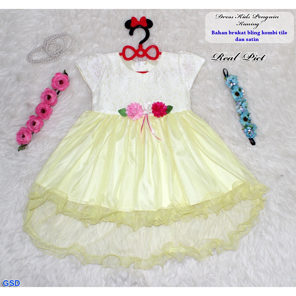 dress pinguin kids/Baju anak murah/terusan dress anak/casual dress anak/gaun pesta anak/mini dress