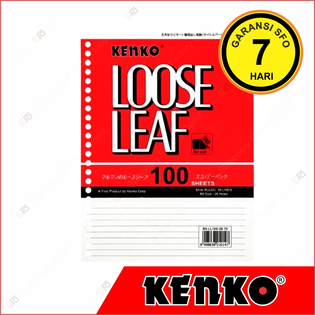 

Loose Leaf B5 Kenko isi 100 lembar