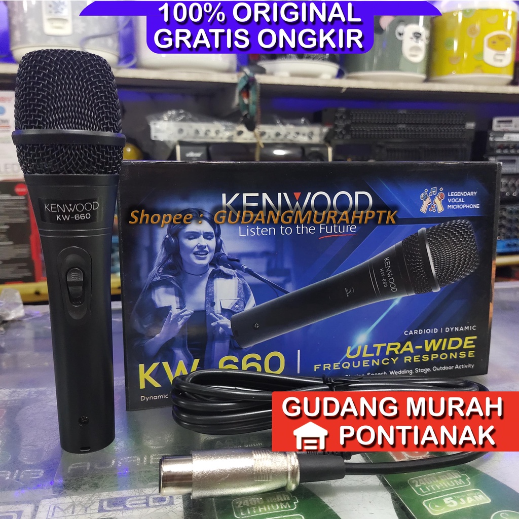 Mic Microphone KENWOOD KW-660 Vokal Karaoke Professional Dynamic KW 660 KW660