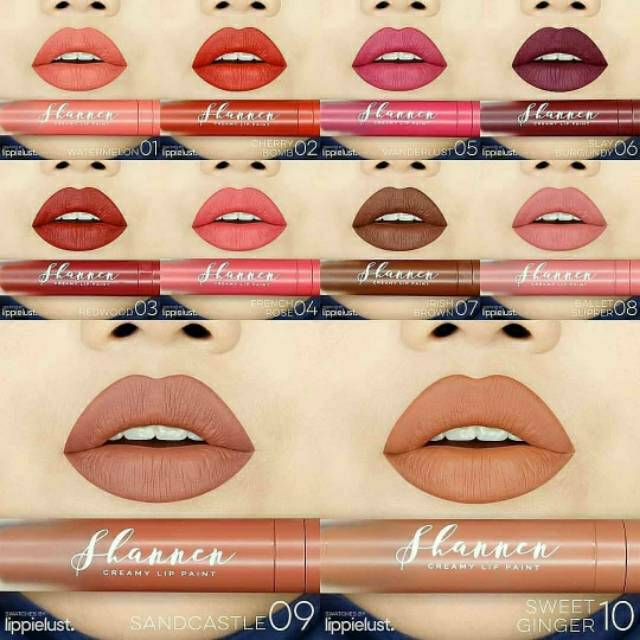 Shannen Lip Mate Lipstik Shannen Creamy lip paint shanen lipstick Original / Lipstik Terlaris