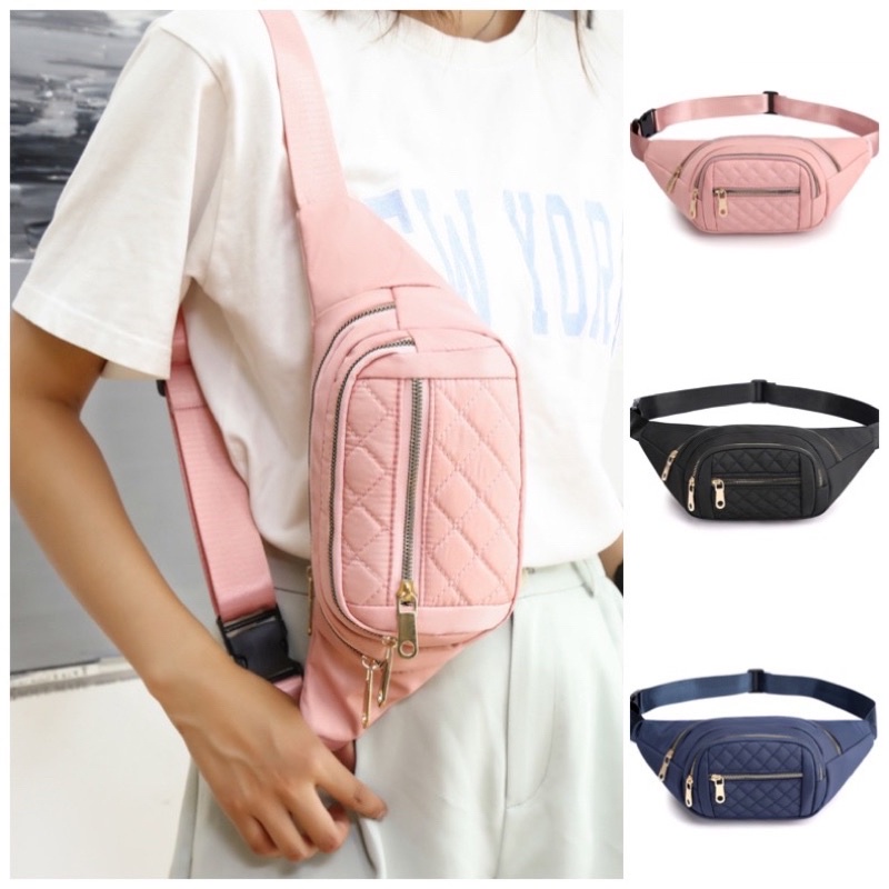 Tas Pinggang Wanita import ORIGINAL Waterproof Waist bag model D