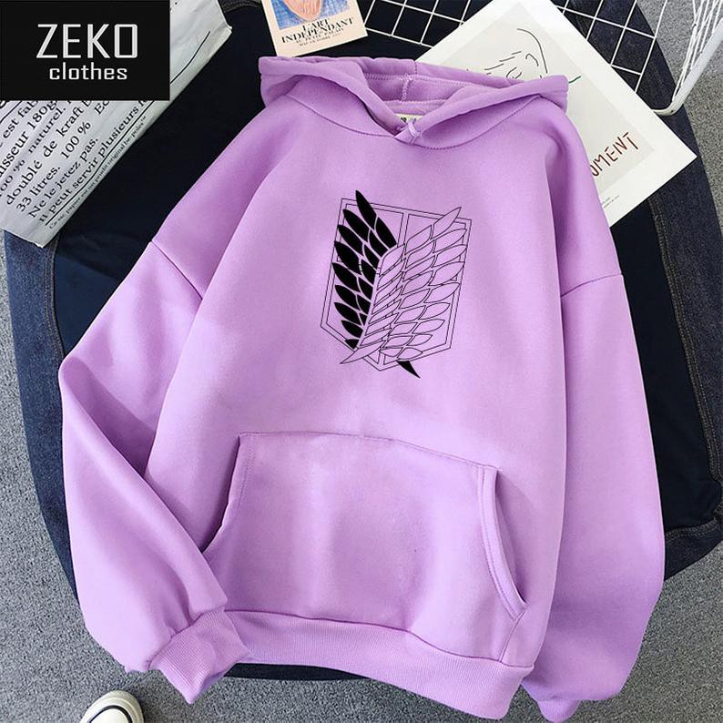 Parisdivarious Sweater Hoodie Jemper Sayap Aot Bahan Fleece Size S - XXL (Pria &amp; Wanita)