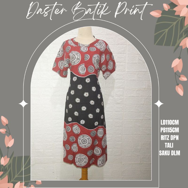 Daster batik solo katun busui merah