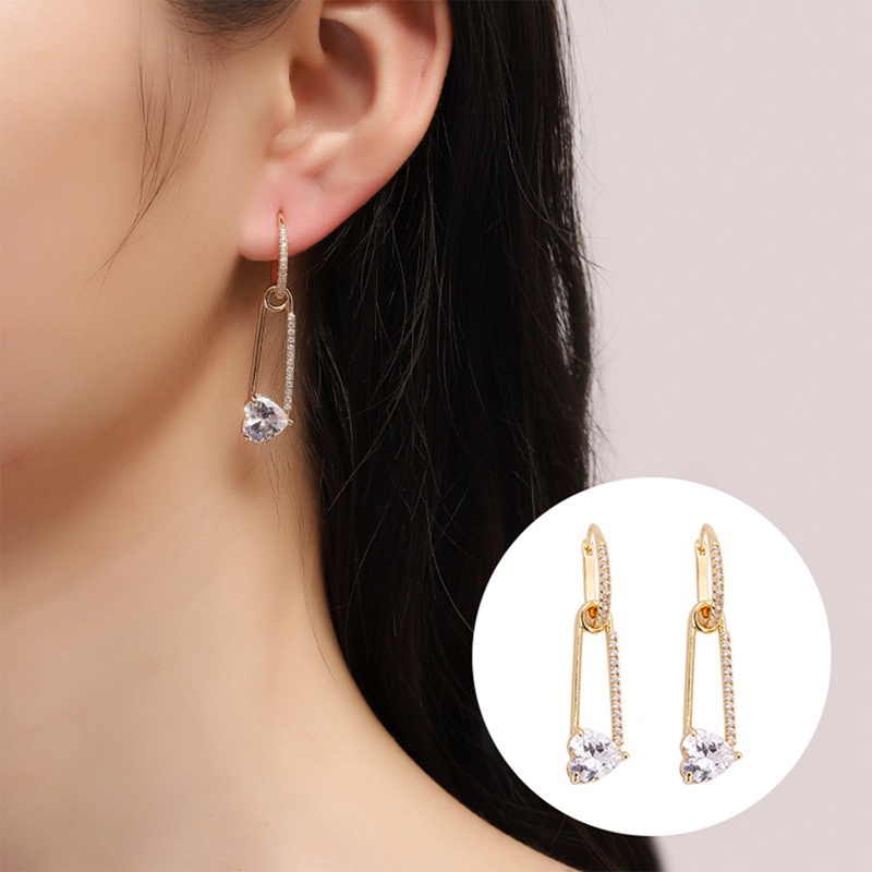 Anting Tusuk Gantung Bahan Sterling Silver 925 Desain Geometri Hias Mutiara + Berlian Imitasi Untuk Wanita