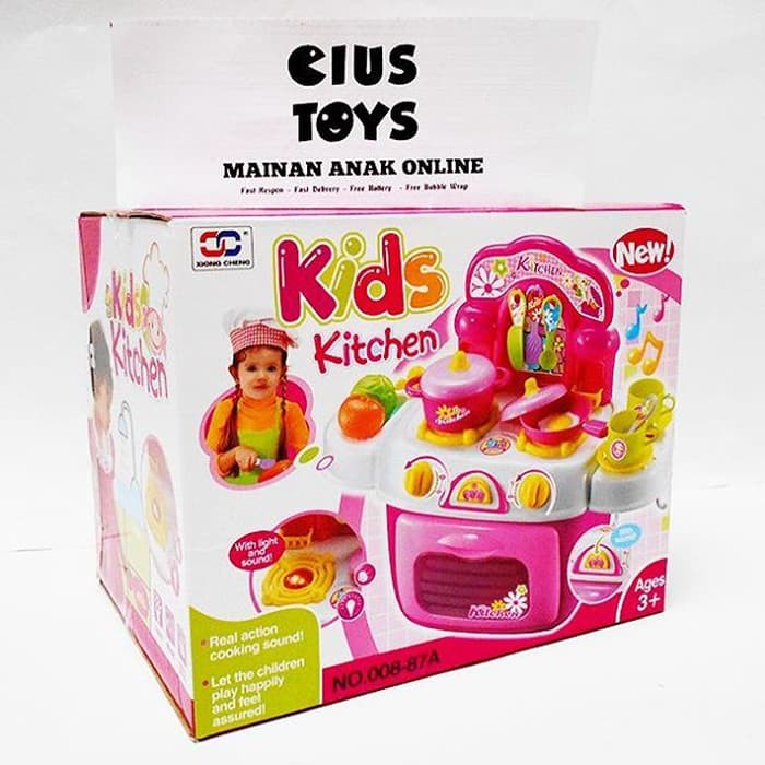 MAINAN ANAK / MAINAN CEWEK / MAINAN MASAK - MASAKAN/ MAINAN MASAK - MASAKAN KIDS KITCHEN PINK / KADO