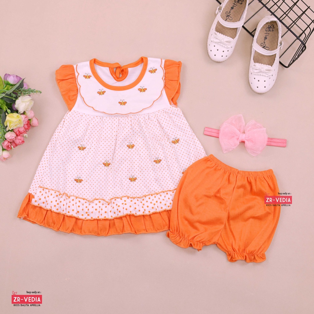 [FREE BANDANA] Setelan Baby Berry 0-12 Bulan / Baju Tidur New Born Set Perempuan Lengan Baby Perempuan Celana Pop ZR Vedia