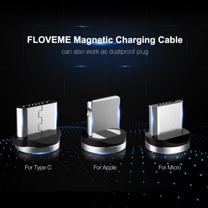 Floveme Kabel Charger Magnetic USB Type C 1 Meter - T21604 - Black