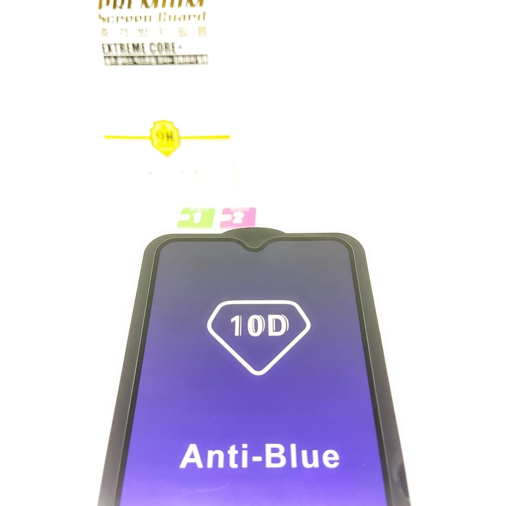 KOREAN Blue Ray 10D Samsung A10 M10 M20 6.2 inchi Tempered Glass FULL GLUE ANTI RADIASI