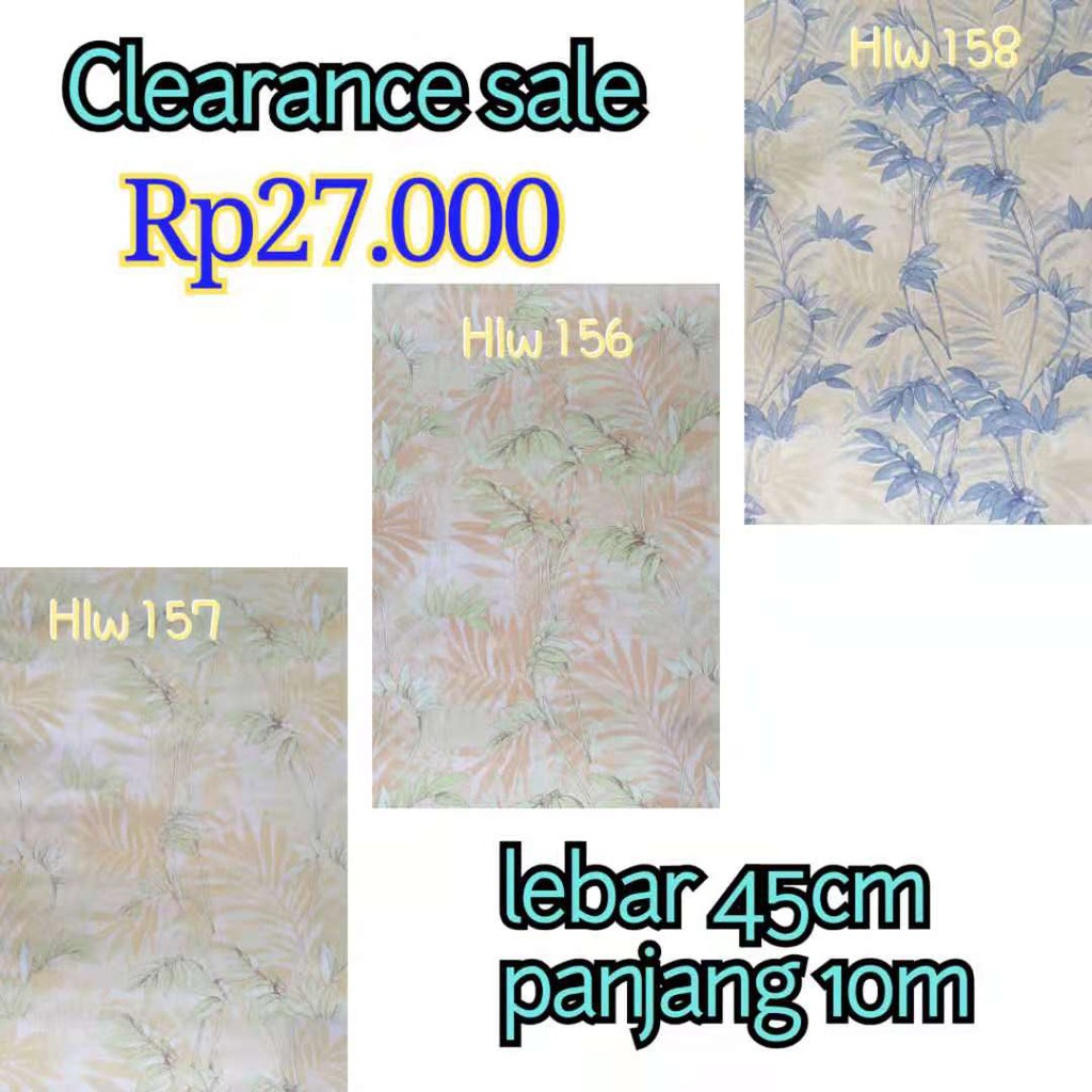 WALLPAPER STICKER DINDING MOTIF DAUN MEKAR