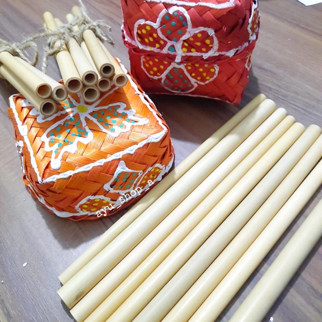 Sedotan Bambu Eco Friendly 3Pcs