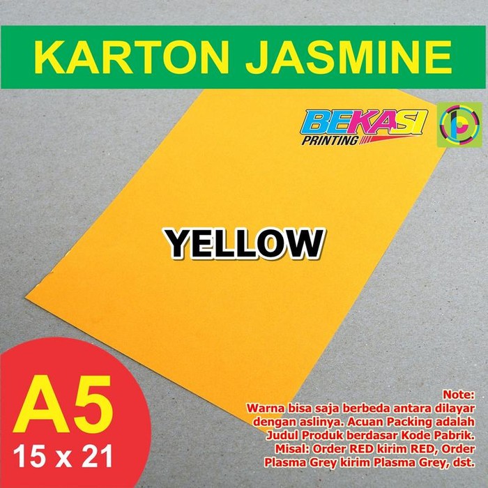 

Order Langsung Kertas Karton Jasmine A5 - YELLOW Berkualitas