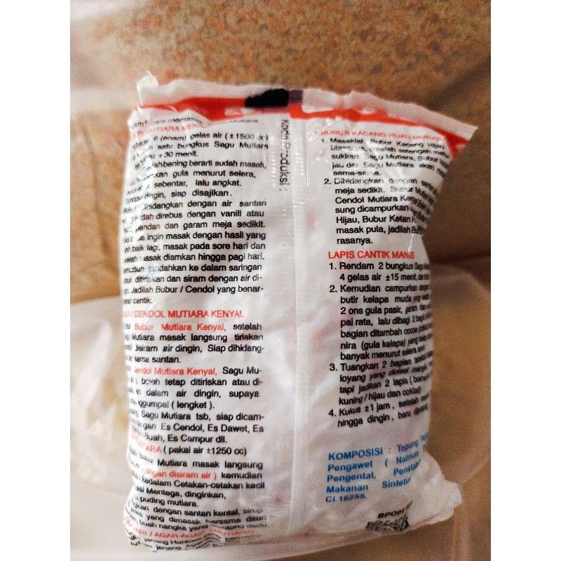 Sagu Mutiara Cap Kucing 100gr