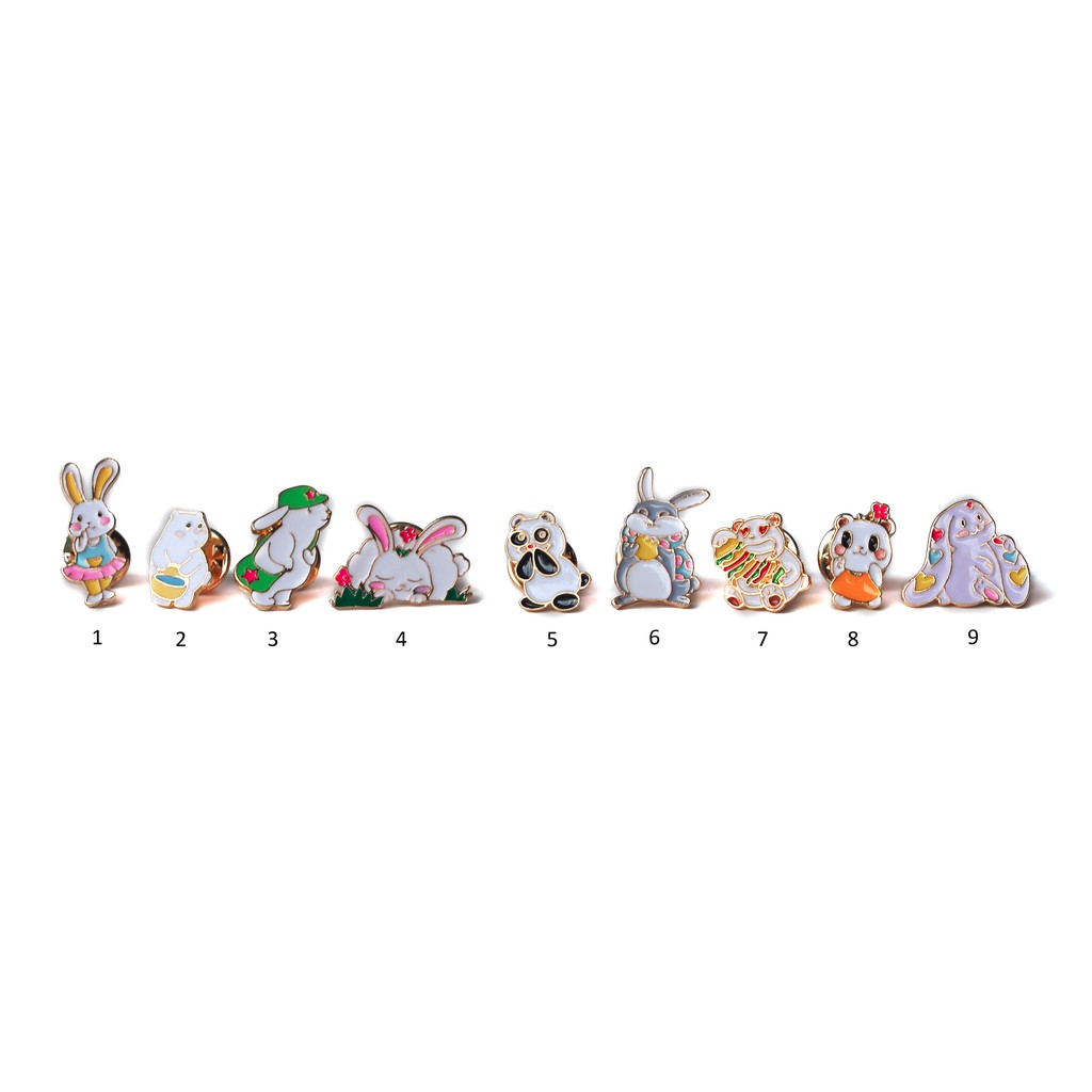 Pin Kelinci Panda Rabbit Lucu Bros Pin Hijab Pins Badge Bros Tas Cute GH 208007