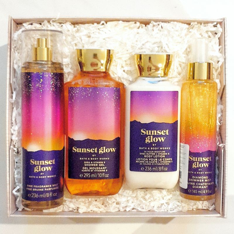 BBW SUNSET GLOW GIFT SET PAKET BATH &amp; BODY WORKS