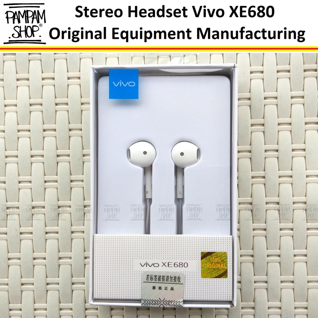 Headset Vivo XE680 Original OEM Earphone Handsfree V1 Y11 Y15 Y15S Y21 Y22 Y27 Y28 Y31 Y35 V5 Plus