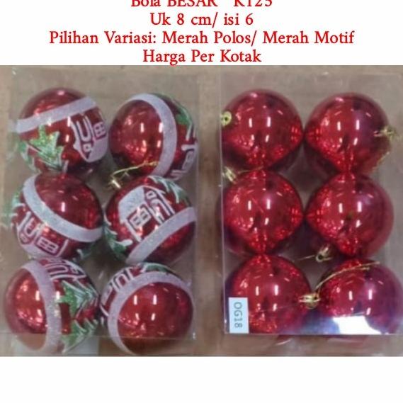 

[PROMO SPESIAL] HIASAN BOLA POHON NATAL BESAR RED MOTIF 8 CM ISI 6 ORNAMEN NATAL
