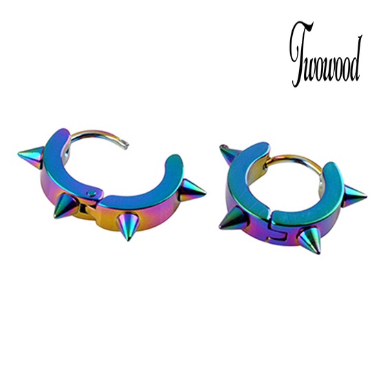 Anting Tindik Bahan Titanium Steel Gaya Punk Untuk Unisex