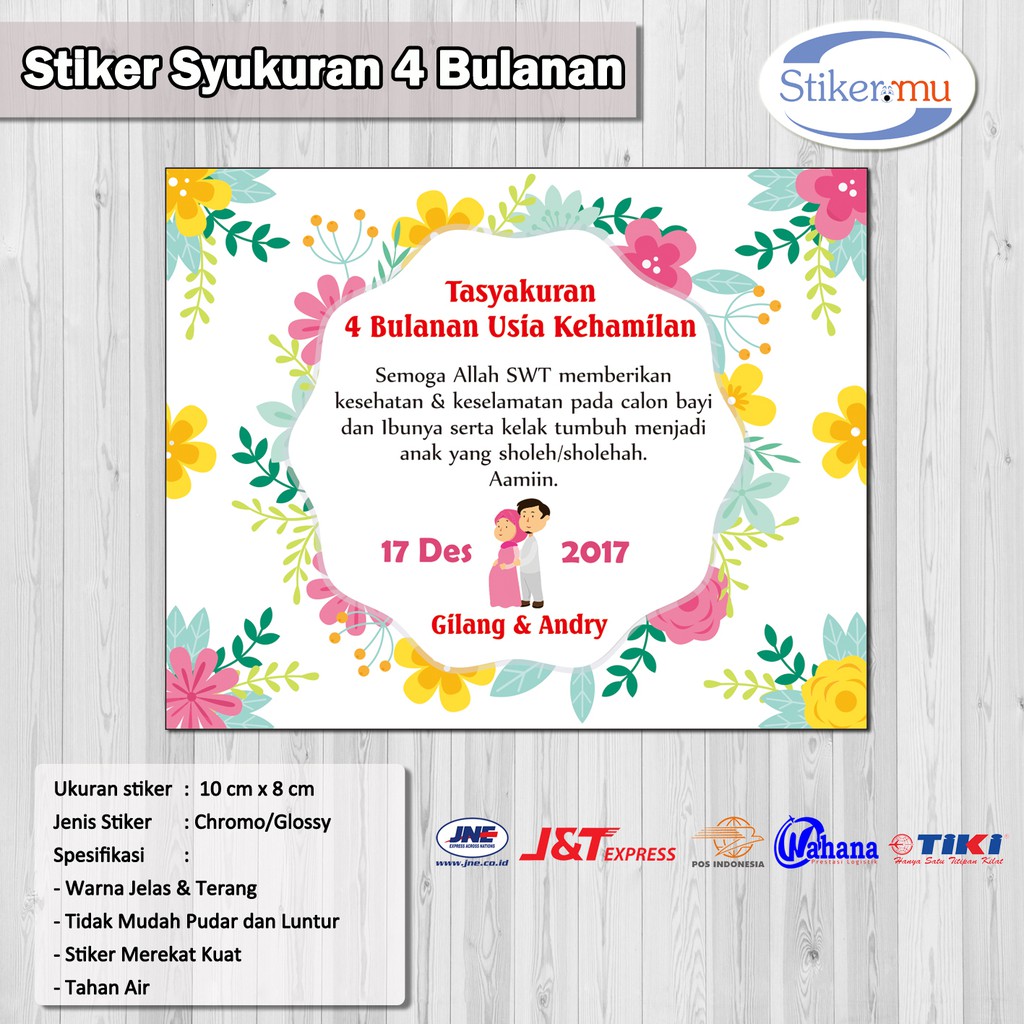 Stiker Label Syukuran 4 Bulanan