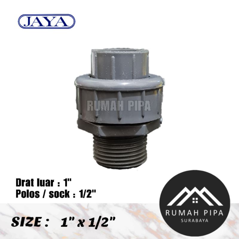 Watermur 1” x 1/2” TS / Union 1” x 1/2” TS - JAYA