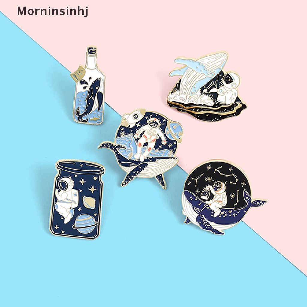 Mornin Whale Bros Pin Enamel Bentuk Ikan Paus Untuk Aksesoris Tas