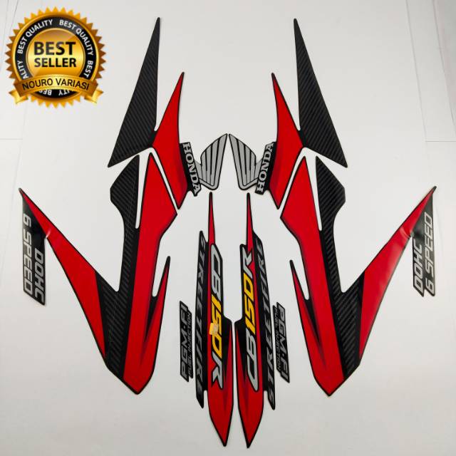 Striping Honda Cb150r Cb 150 R 14 Hitam Merah List Body Standar Berkualitas Termurah Shopee Indonesia