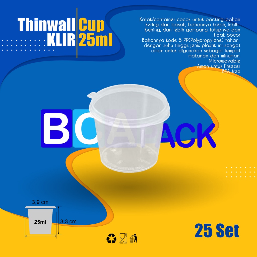 Jual Thinwall Klir Sauce Cup Ml Anti Pecah Kotak Makan Isi Pcs Shopee Indonesia