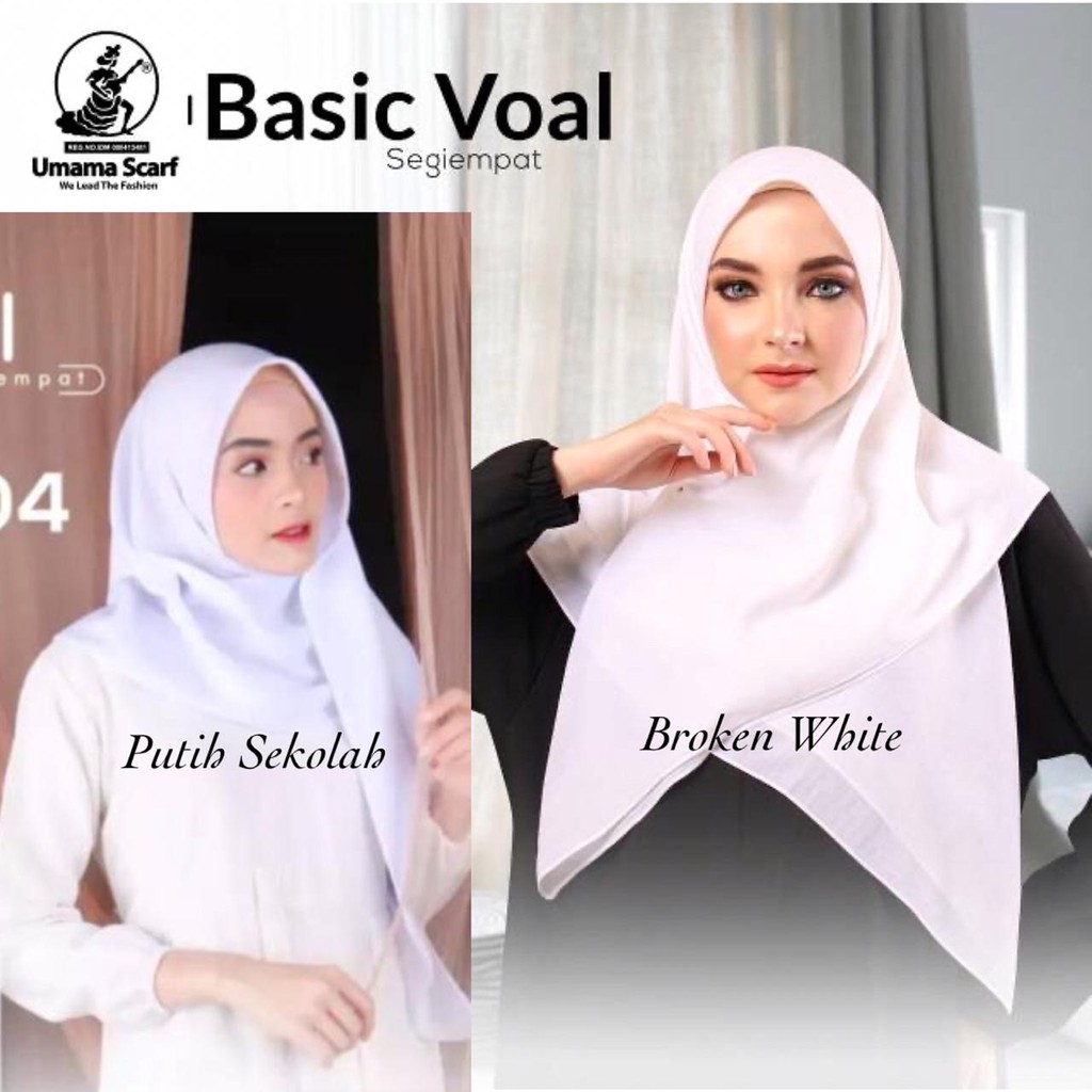 Basic Voal Umama Warna Khusus Putih Sekolah / Putih Bersih