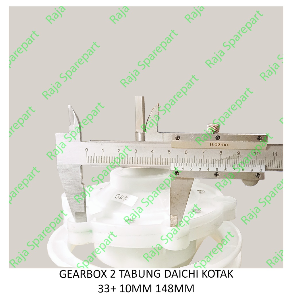 GEARBOX 2 TABUNG DAICHI KOTAK 33+ 10MM 148MM