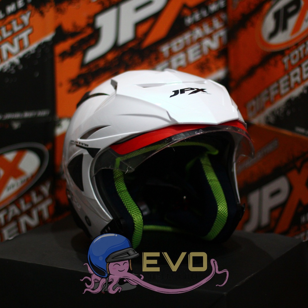 HELM JPX HALFFACE_JPX Z-BLAST - PEARL WHITE GLOSS ( ONGKIR 2KG) JPX HALFFACE JPX SEMICROSS JPX ZBLAST