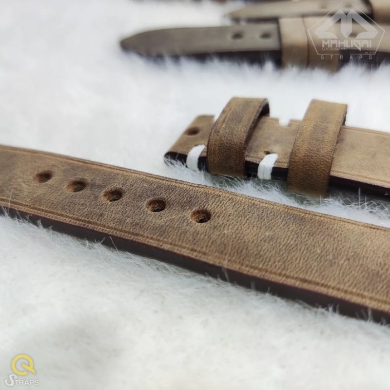 New Update Produk 2025 Tali jam tangan kulit sapi crazy horse vintage / kulit Crazy horse vintage / strap jam tangan vintage klasik antik