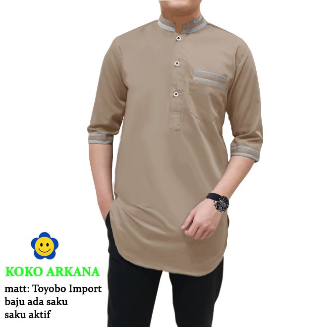 CTN Baju muslim koko ARKANA aneka warna ukuran best seller