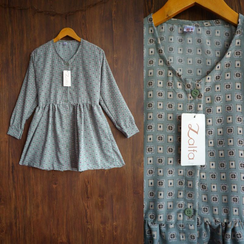 Daily outfit Zalfa Jeslin blouse by Zalfa outfit Matcha