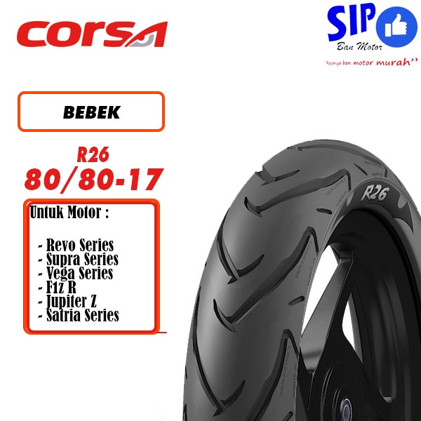 Ban motor bebek Corsa R26 80 80 17 Platinum tubeless