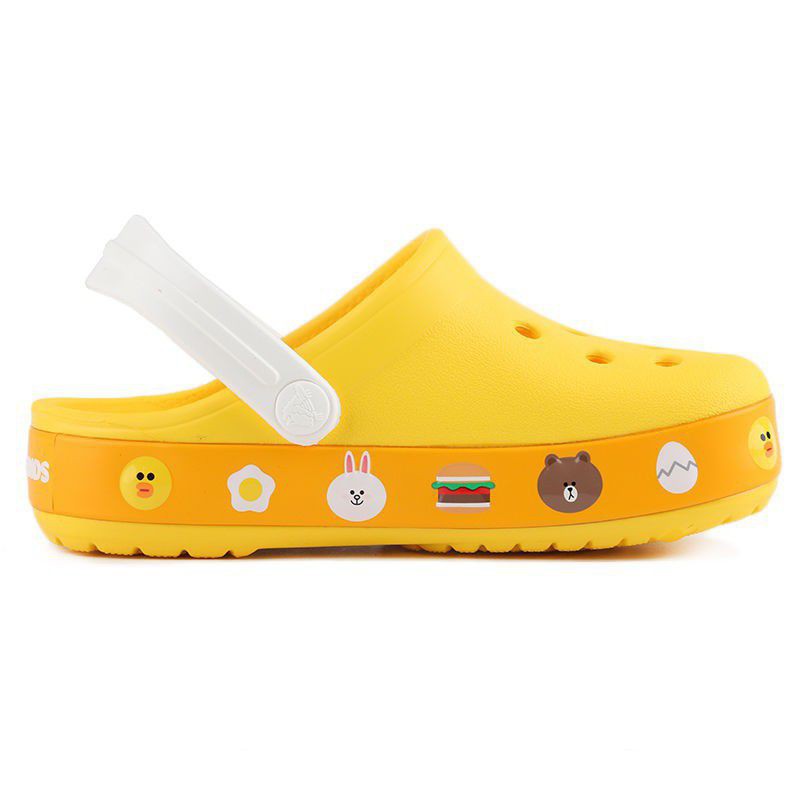 SANDAL CROCS LINE BROWN YELLOW KIDS and JUNIOR CLOG